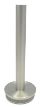 Rohraufsatz 48,3/2,0 mm, Endkappe flach, Stift: 14 mm, V2A